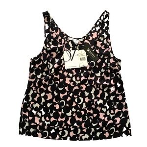 NWT Diane von Furstenberg DVF Bastiaan Stretch Silk Tank Top Blouse 4 2 0 XS